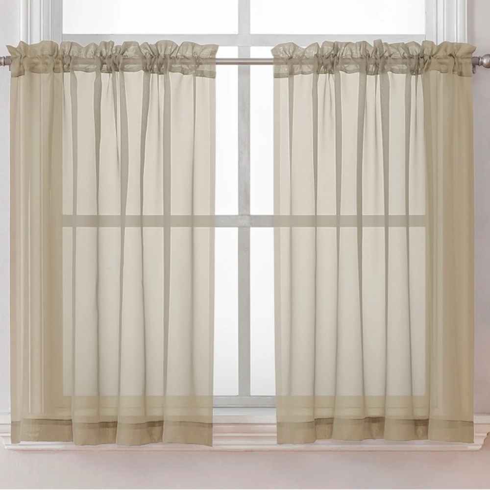 Tan Cafe Style Curtains